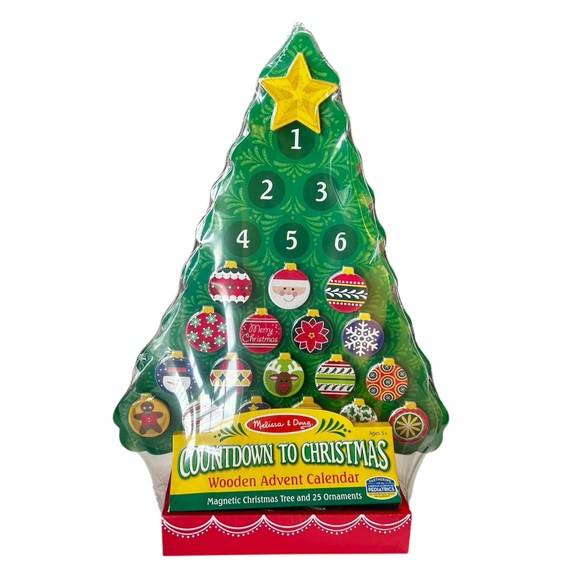 NWT Melissa & Doug Countdown to Christmas Wooden Advent Calendar Magnetic - Picture 1 of 8
